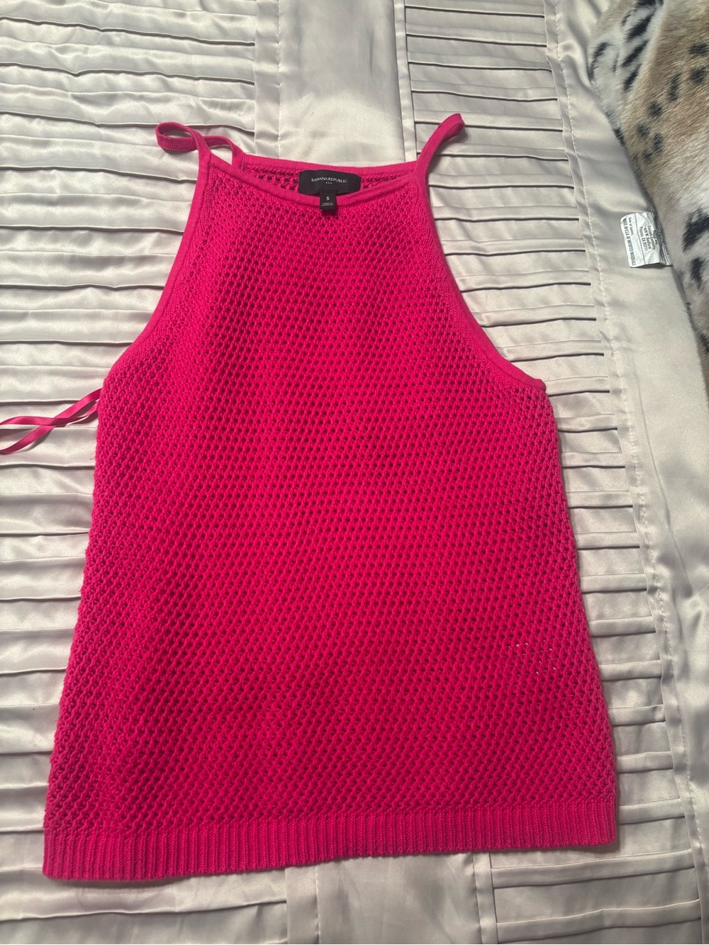 Magenta crochet halter top